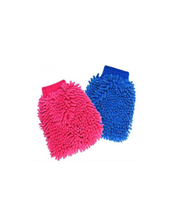 Home Cube 2 Pcs Double Sided Microfiber Car Window Washing Kitchen Dust Cleaning Gloves - Random Color