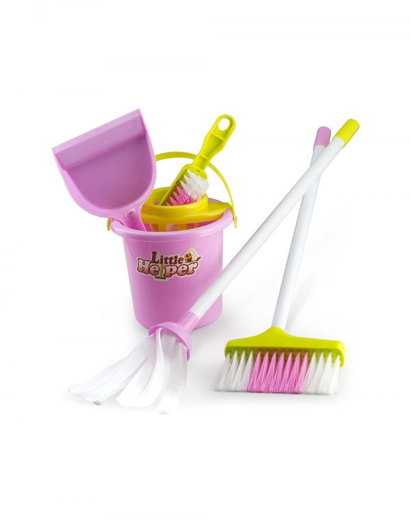 Housekeeping & Cleaning Playset - Mini Clean Up Broom, Mop and Bucket set Kids with Other Play Pretend Toys - Perfect Gift for Ages 3 & Up