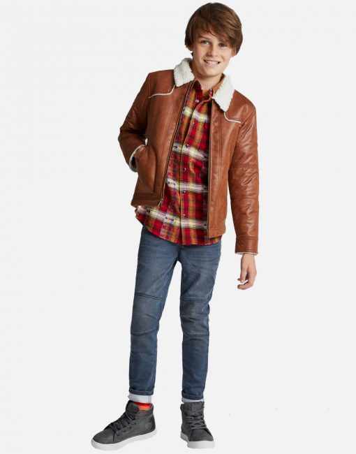 Boys' Sherpa Lined Jacket - Brown