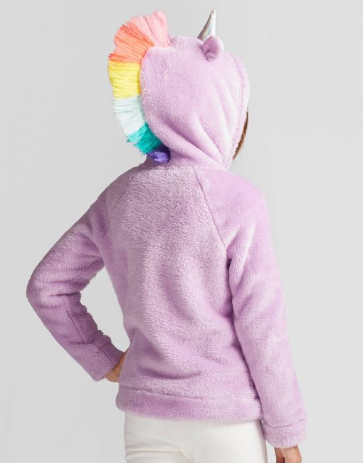 Girls' Cozy Unicorn Hoodie - Violet