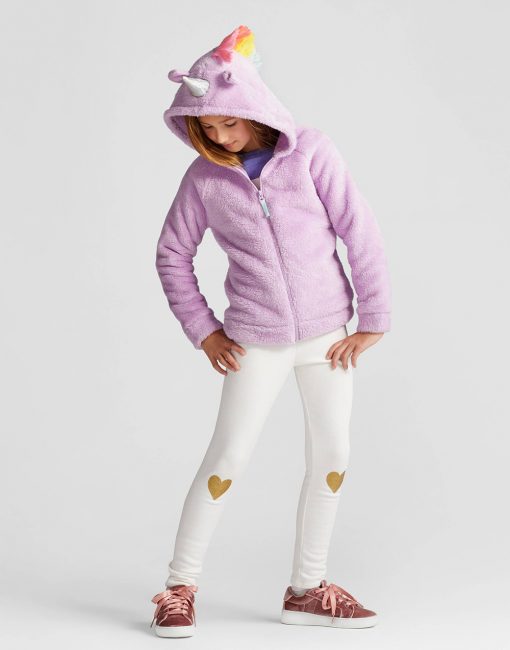 Girls' Cozy Unicorn Hoodie - Violet