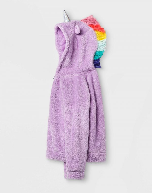 Girls' Cozy Unicorn Hoodie - Violet