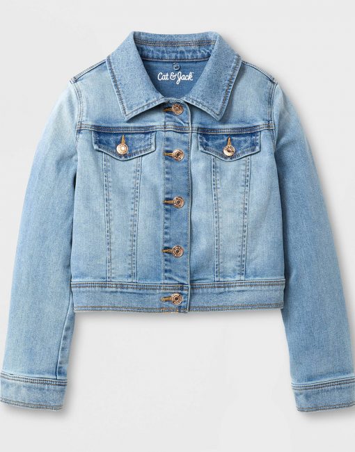 Girls' Jean Jacket with Faux Fur Collar