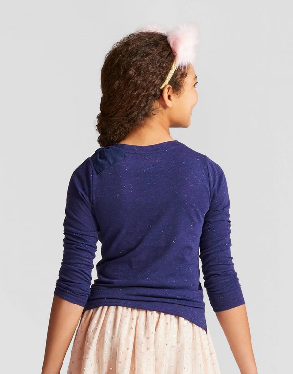 Girls' Long Sleeve Bow Top