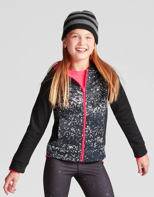 Girls' Printed Tech Fleece Full Zip Hoodie