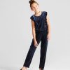 Girls’ Velour Jumper – Navy