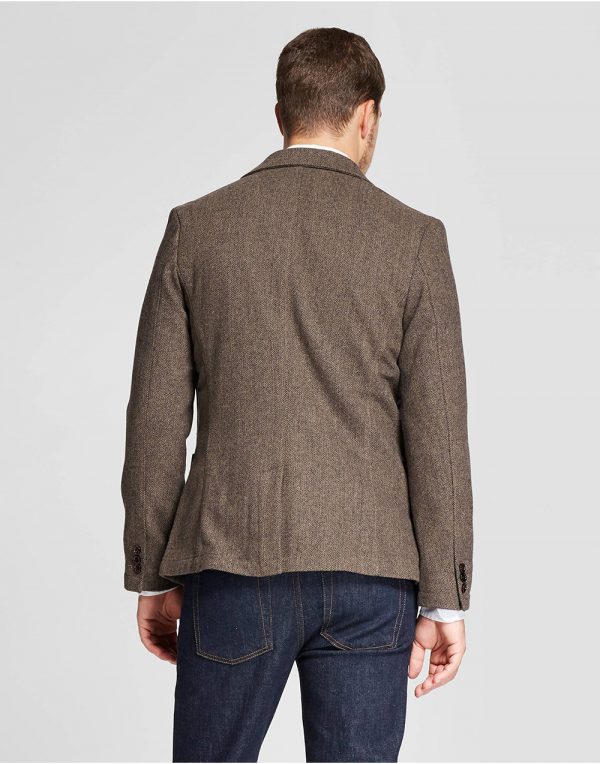 Men's Herringbone Blazer Brown