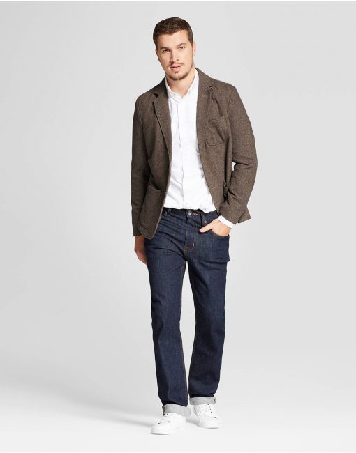 Men's Herringbone Blazer Brown