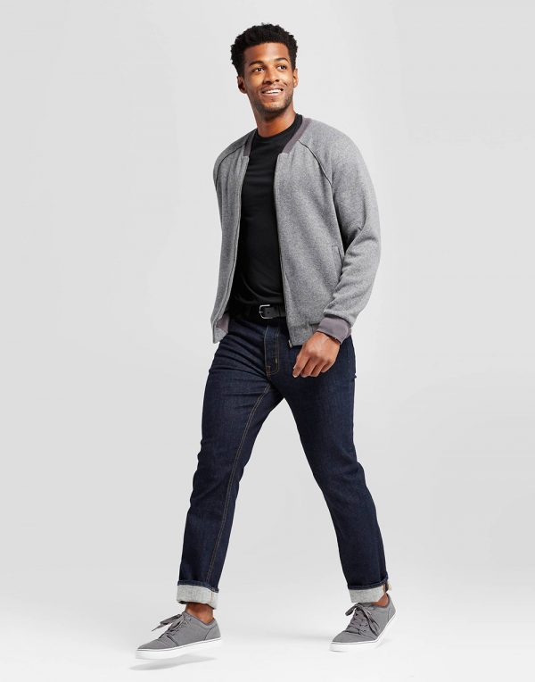 Men's Standard Fit Bomber Sweater