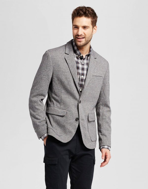 Men's Standard Fit Deconstructed Knit Blazer