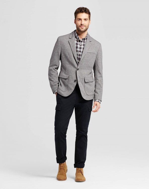 Men's Standard Fit Deconstructed Knit Blazer