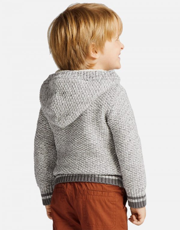 Toddler Boys' Sherpa Hoodie Sweater - Gray