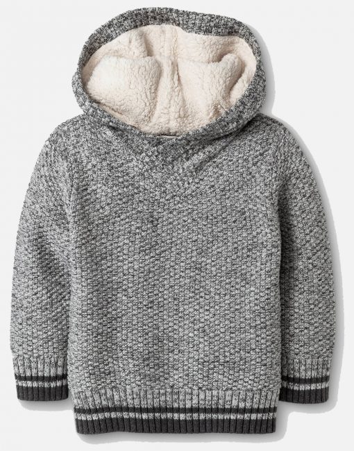 Toddler Boys' Sherpa Hoodie Sweater - Gray