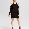 Women’s Cold-Shoulder Bow-Sleeve Sweater Dress