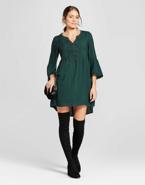 Women's Crochet Bell Sleeve Dress