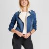 Women’s Denim Sherpa Moto Jacket