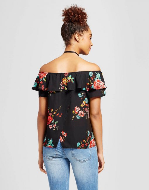 Women's Double Ruffle Off The Shoulder Top