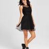 Women’s Lace Fit & Flare Dress – Black