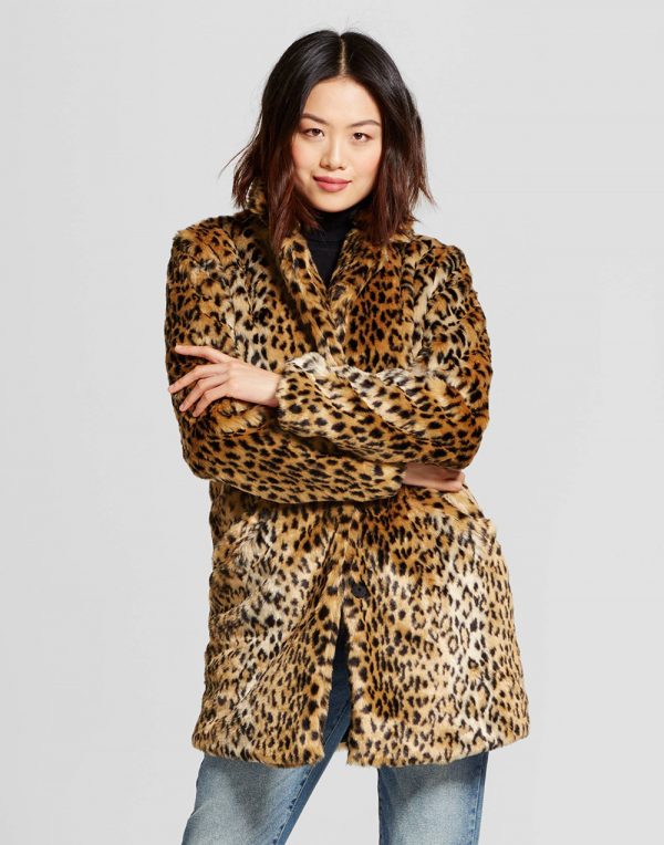 Women's Leopard Faux Fur Coat