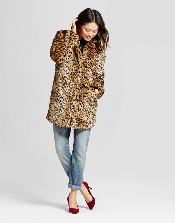 Women's Leopard Faux Fur Coat