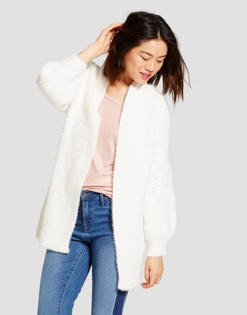 Women's Pointelle Open Cardigan