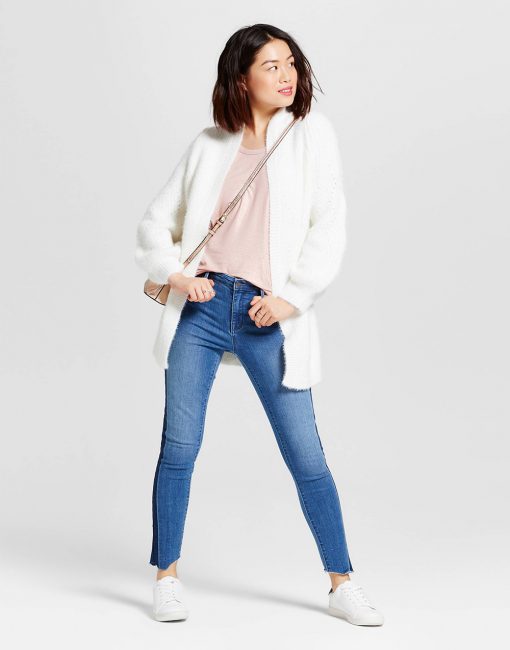 Women's Pointelle Open Cardigan