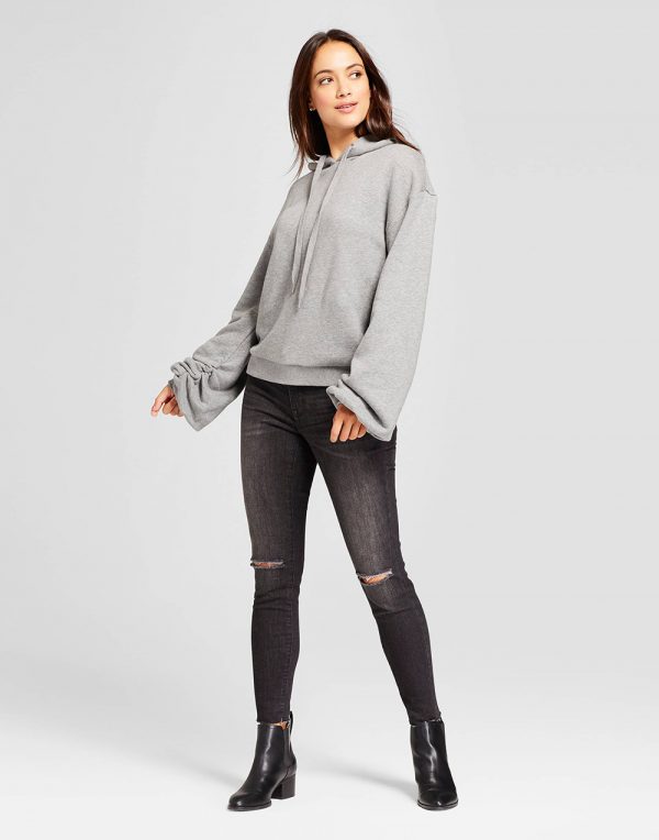 Women's Ruched Sleeve Hoodie