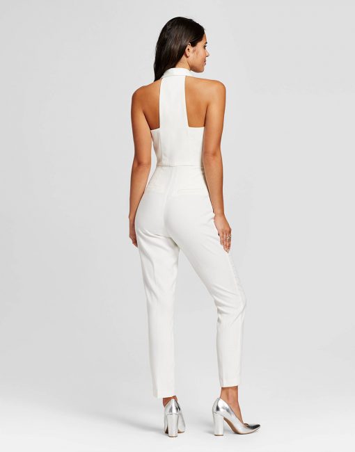 Women's Satin Crepe Tuxedo Jumpsuit