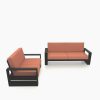 Urban Ladder Parsons Five Seater Sofa Set 3-2 (Matte Finish, Amber)