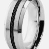 Men’s Stainless Steel with Blacktone Comfort Fit Ring