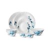 Larah By Borosil Mimosa Glass Dinner Set, 9-Pieces, White