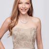 Appliqued Faille High-Low Bridesmaid Dress