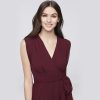 Faux-Wrap Cap Sleeve Chiffon Bridesmaid Dress